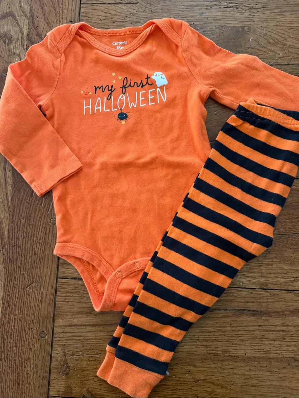 Carter's Orange Baby Bodysuit with Heart Accents